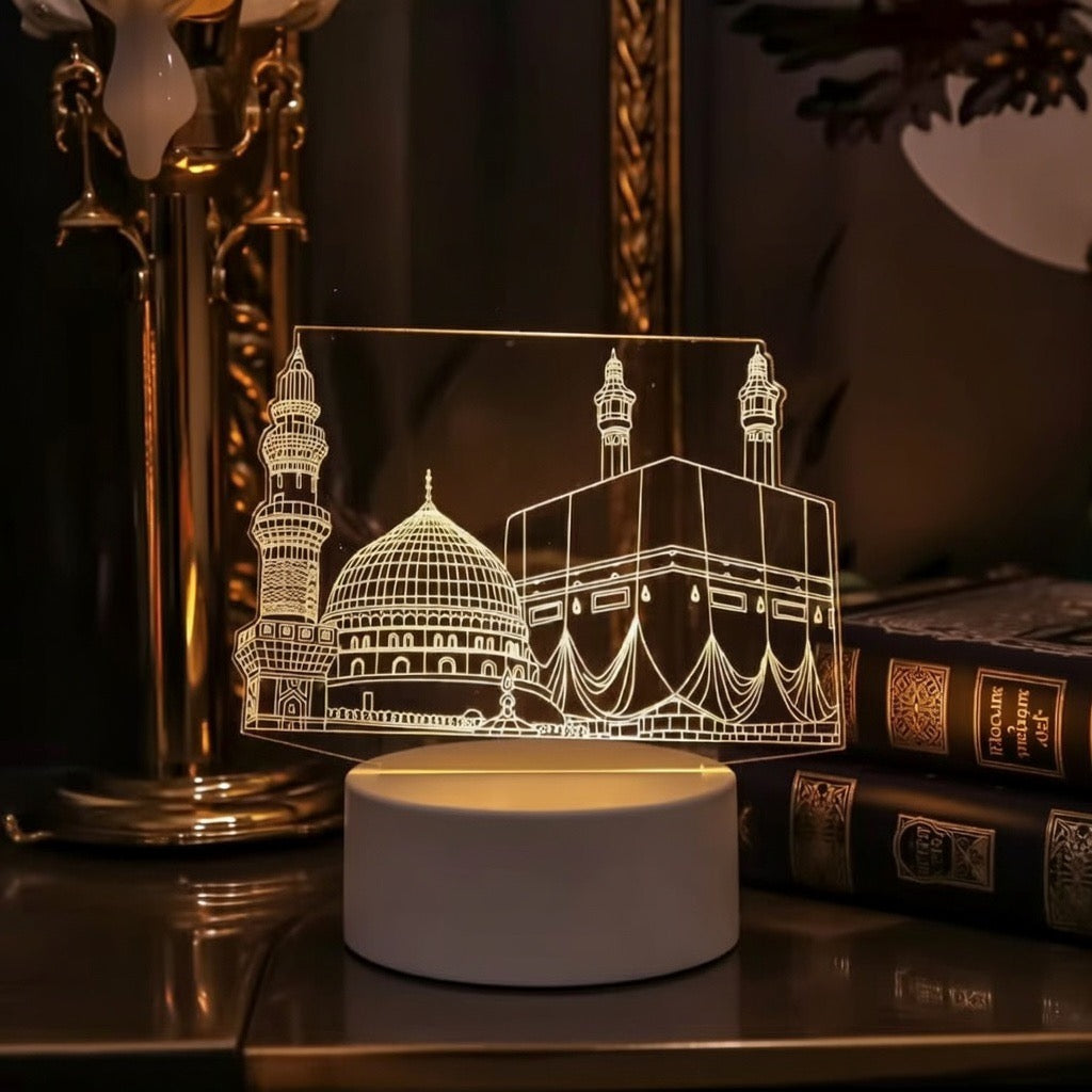 Lampe LED Islamique Décorative en Acrylique – Calligraphie Arabe