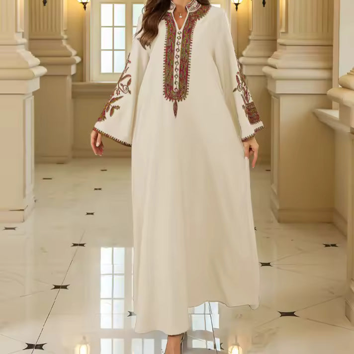 Abaya Femme avec Motif Élégant – Coupe Fluide et Raffinée