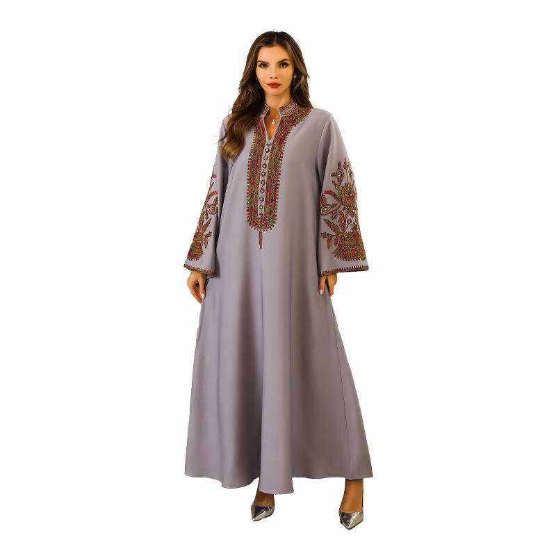 Abaya Femme avec Motif Élégant – Coupe Fluide et Raffinée