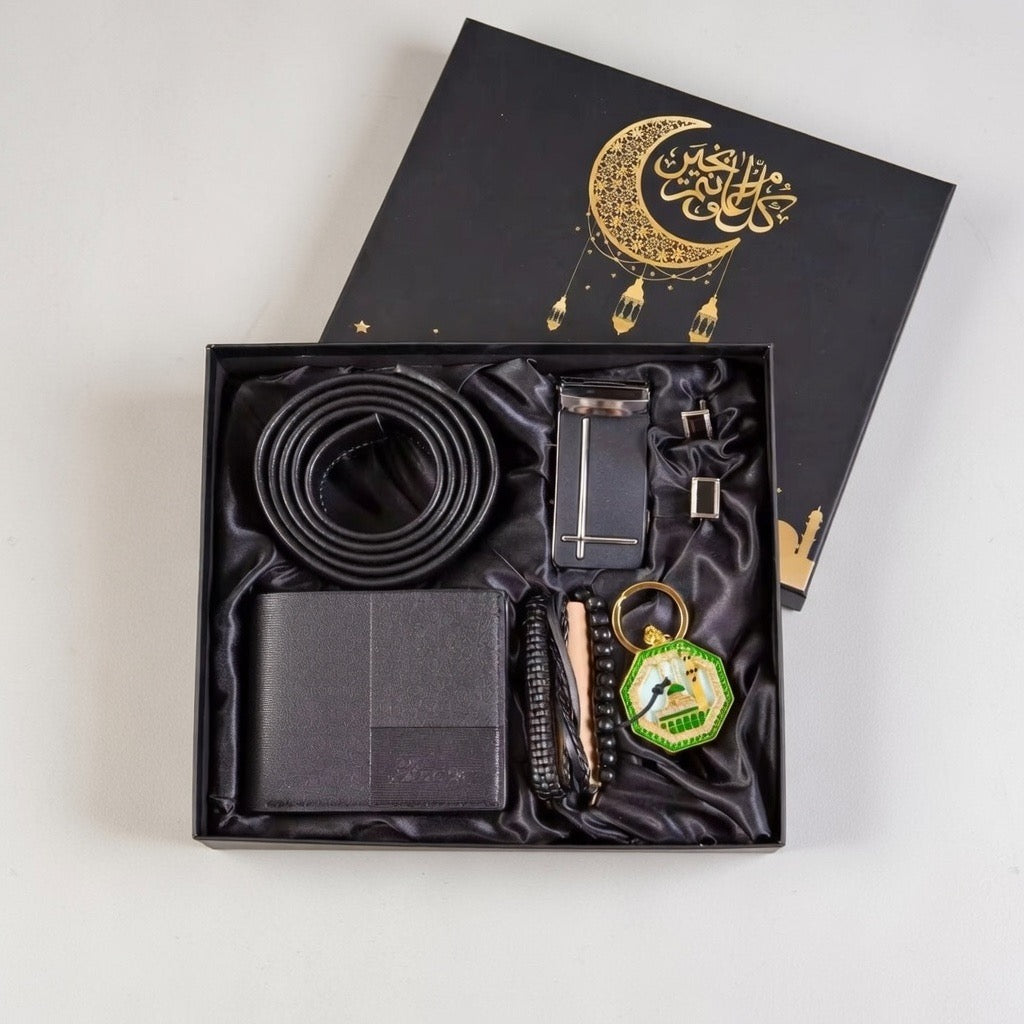 Coffret Cadeau Homme – Montre, Ceinture, Porte-clés et Compteur de Prière ( plusieurs coloris )