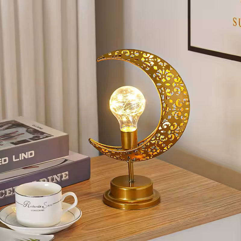 Lampe Lune LED Ramadan Décorative – Motifs Islamiques